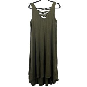 Hayden Size M High Low Tank Dress Olive Forest Fairy Grunge Boho Festival Flowy